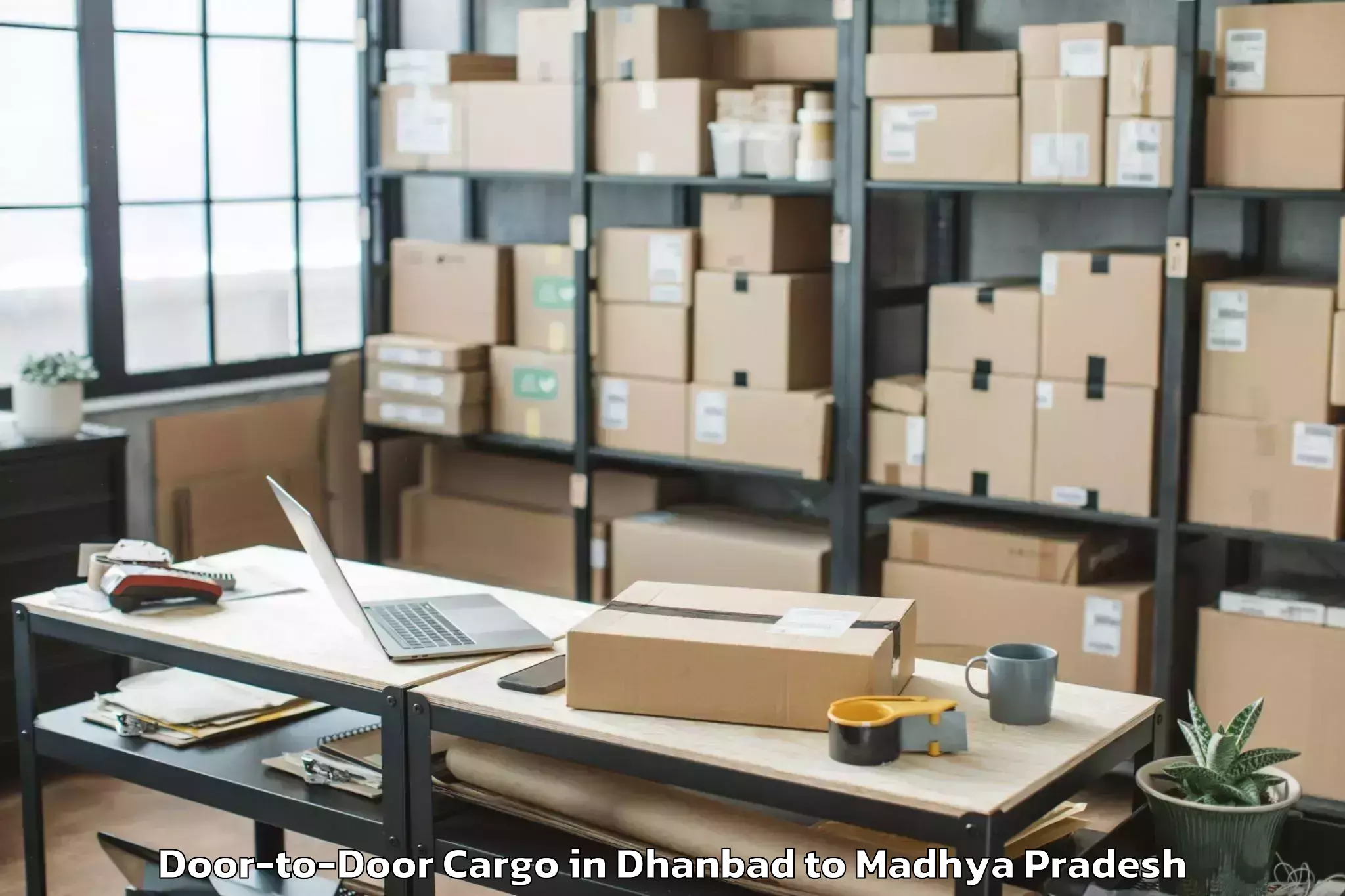 Easy Dhanbad to Shahpura Dindori Door To Door Cargo Booking